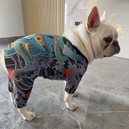 Funny Dog Tattoo Clothes Puppy Spring Clothes Dog Supply Handsome Trend Pet Vest Corgi French Bulldog Printed Dog Clothes Outfit