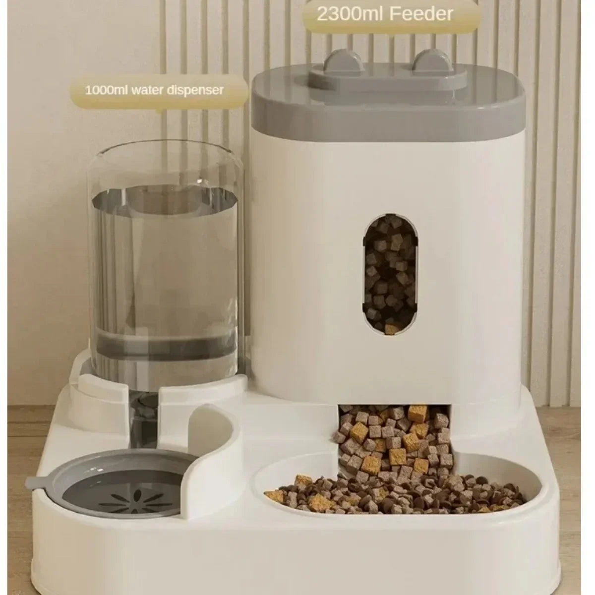 Automatic Feeder Dog Cat Food Bowl With Water Fountain Large Capacity Pet Food Storage Dispenser Container