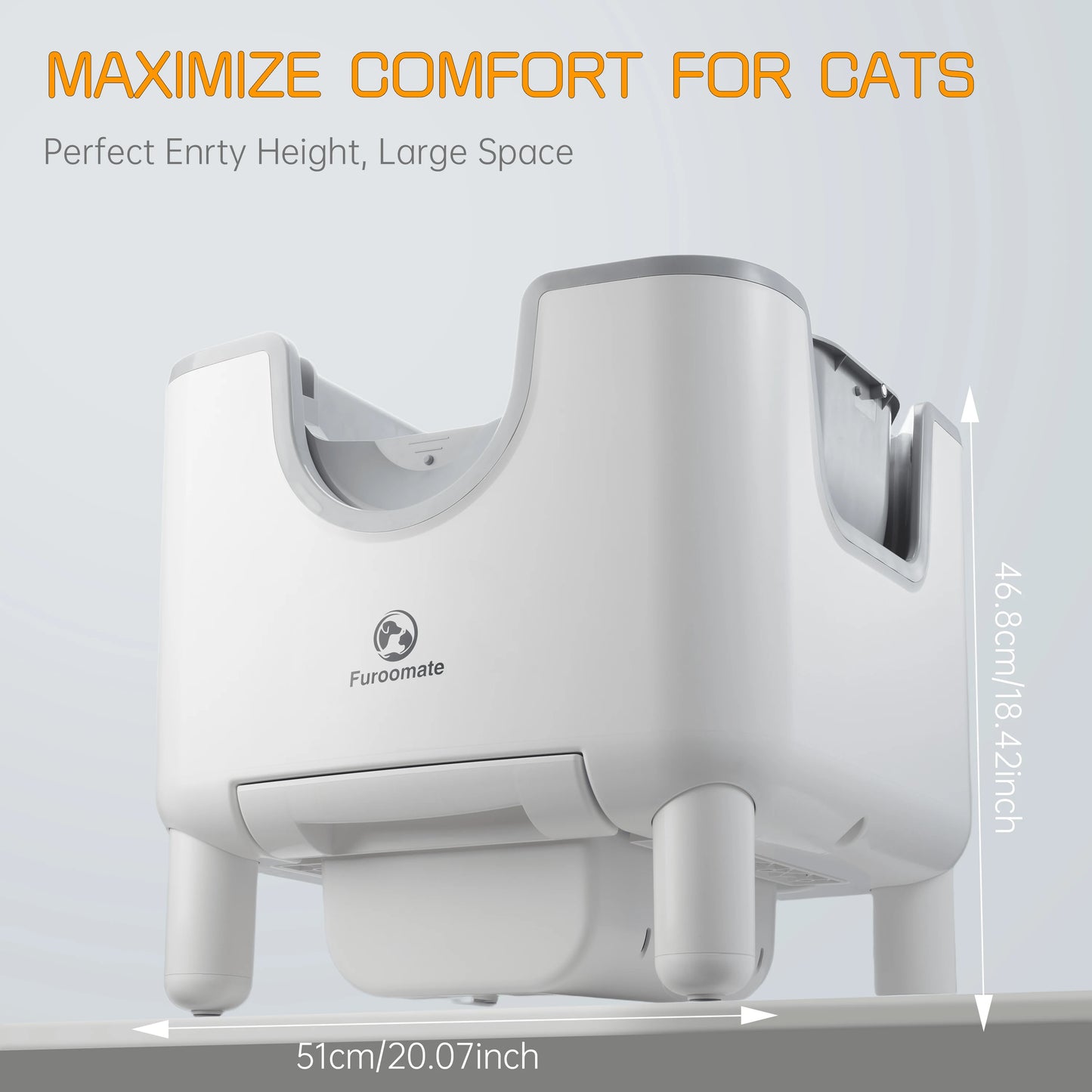 1pc Furoomate Self-Cleaning Litter Box Open-Top Automatic Cat Litter Box Easy Maintenance Safety Protection Odor Control Indoor