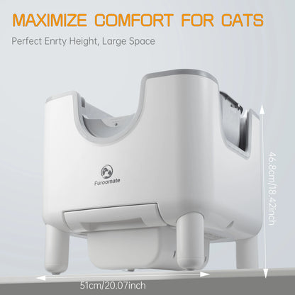 1pc Furoomate Self-Cleaning Litter Box Open-Top Automatic Cat Litter Box Easy Maintenance Safety Protection Odor Control Indoor