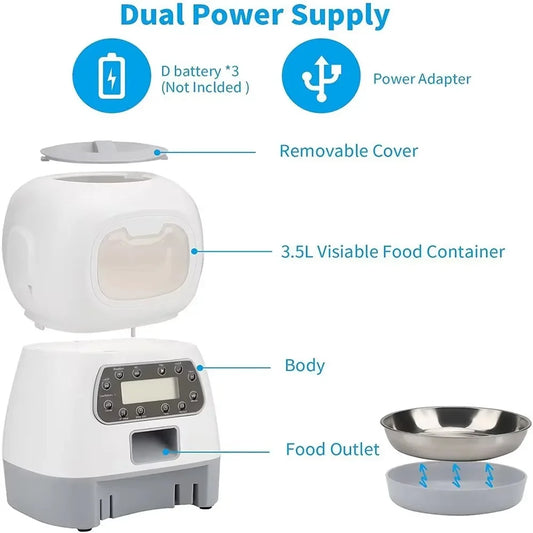 Petavista Automatic Cat Feeder Pet Smart WiFi Food Kibble Dispenser Remote Control Auto Feeder For Cat Dog Dry Food Accessories
