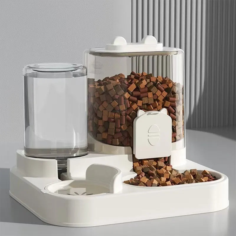 Automatic Feeder Dog Cat Food Bowl With Water Fountain Large Capacity Pet Food Storage Dispenser Container