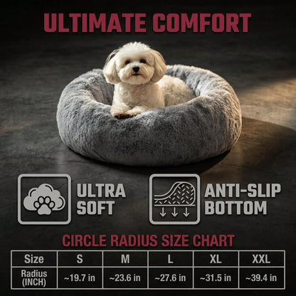 Dog Bed, Calming Soft Anti-Anxiety Donut Cat Bed, Washable Round Fluffy Cushion For Small Medium And Big Pets