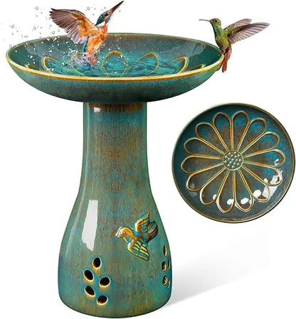 Bird Bath for Outdoors, 21.5 inch Heavy Duty Bird Bath, Weather-Resistant Birdbath for Outdoor Garden Use, Attracts Birds