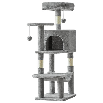 JHK 44In Cat Tree Tall Multi-Cat Climbing Tower, Scratching Posts Stable House for Indoor Cat