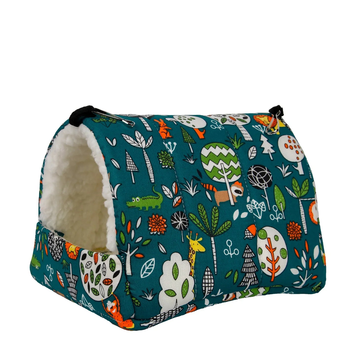 1pc Cute Print Bird Bed Mini Cage Rabbit Squirrel Mat Guinea Pig Nest Hamster House Small Animal Sleeping Bed Pet Hanging Cage