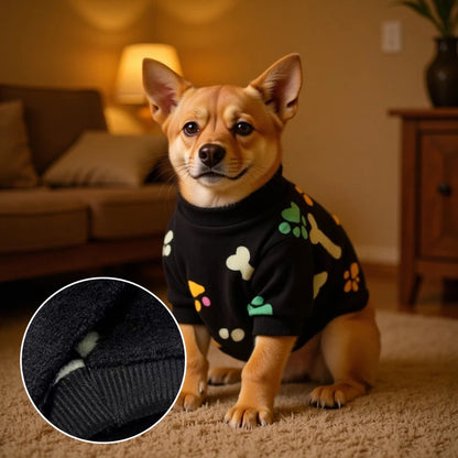Dog Bone Flannel Winter Warm Sweater Golden Retriever Dog Coats Sweatshirt Puppy Pullover Vest