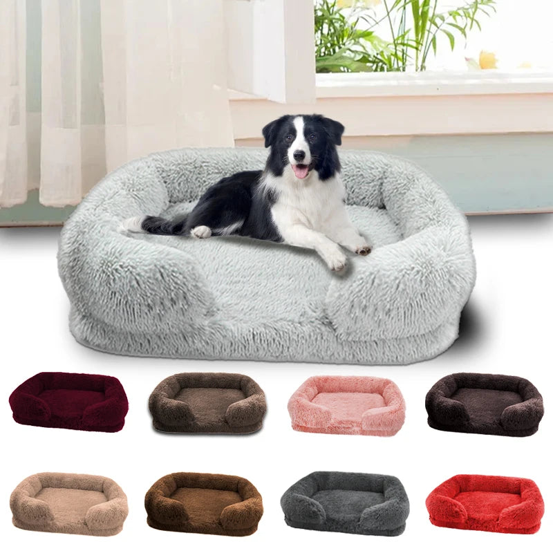 Thickened orthopedic dog bed for large dogs - egg sponge, easy to remove and wash plush cover.