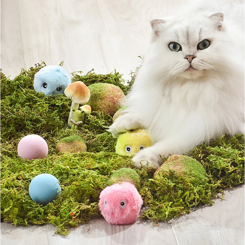 Smart Cat Toys Interactive Ball Catnip Cat Training Toy Pet Playing Ball Pet Squeaky Supplies