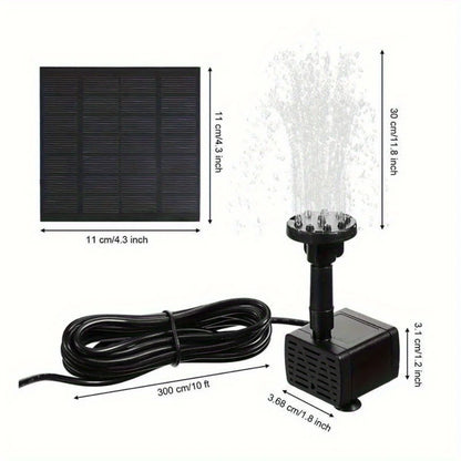 Solar Fountain with 6 Nozzles - 1.4W Solar Panel Floating Water Pump for Bird Baths, Pools, Garden DIY Waterfall