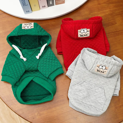 Autumn Winter Dog Clothes Pet Hooded Sweatshirt 2-Legged Design for Dogs Cats Coat Clothing for Small Medium Large Breeds