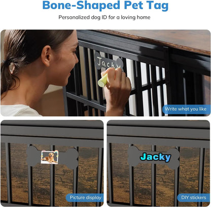47' Dog Crate Furniture for 1 Dogs, Heavy Duty Indoor Dog Kennel for Medium/Large Dogs
