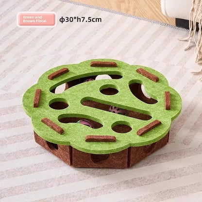 Cat Toy Felt Puzzle Box Exercise Toy With Ball Indoor Sports Entertainment Hunting Cat