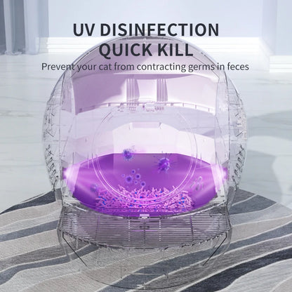 Automatic Cat Litter Box Large WIFI Controlled Cleaning UV Sterilisation Anti-splash Intelligent Luxury Cat Litter Pan