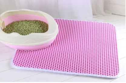 Cat Litter Mat With Gift Double Layer Waterproof Pet Litter Box Mat Non-slip Sand Cat Pad Washable Bed Mat