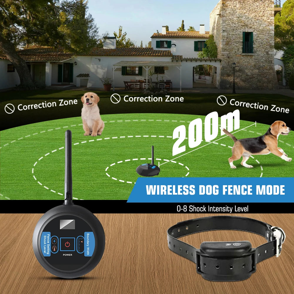 Wireless Dog Fence, Electric Dog Collar Fence,Pet Containment System, Adjustable Warning Strength, Rechargeable, Harmless
