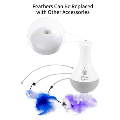 DOEL Cat Interactive Toys Funny Feather Kitten Teaser Indoor Play Automatic